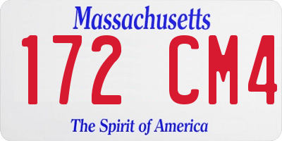 MA license plate 172CM4