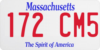MA license plate 172CM5