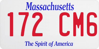 MA license plate 172CM6