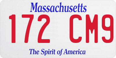 MA license plate 172CM9