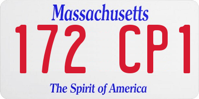 MA license plate 172CP1
