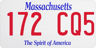MA license plate 172CQ5