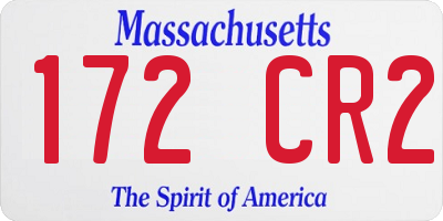 MA license plate 172CR2
