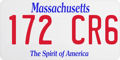 MA license plate 172CR6