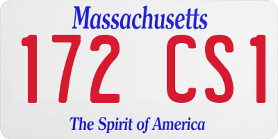 MA license plate 172CS1