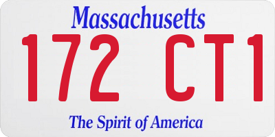 MA license plate 172CT1