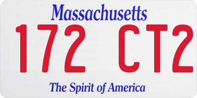 MA license plate 172CT2