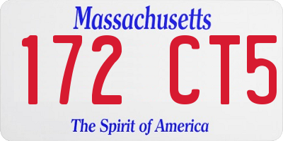 MA license plate 172CT5