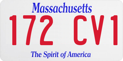 MA license plate 172CV1