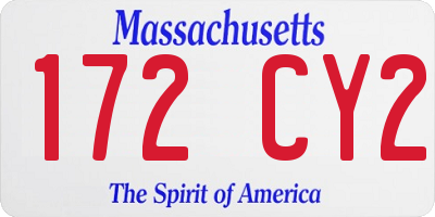 MA license plate 172CY2