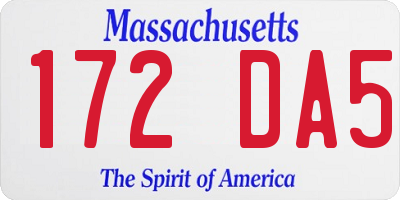 MA license plate 172DA5