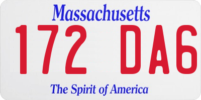 MA license plate 172DA6
