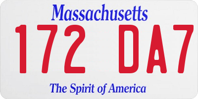 MA license plate 172DA7