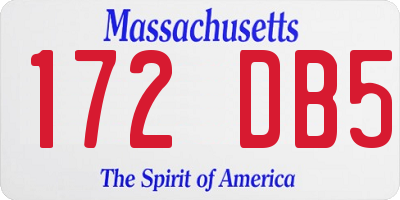 MA license plate 172DB5
