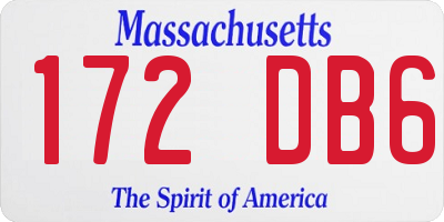 MA license plate 172DB6