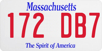 MA license plate 172DB7