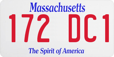 MA license plate 172DC1