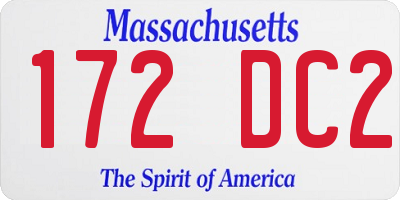 MA license plate 172DC2