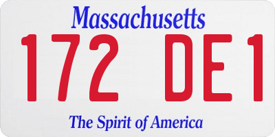 MA license plate 172DE1