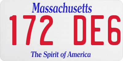 MA license plate 172DE6