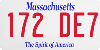 MA license plate 172DE7