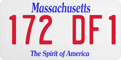 MA license plate 172DF1