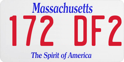 MA license plate 172DF2