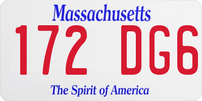 MA license plate 172DG6