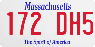 MA license plate 172DH5