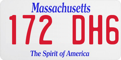 MA license plate 172DH6