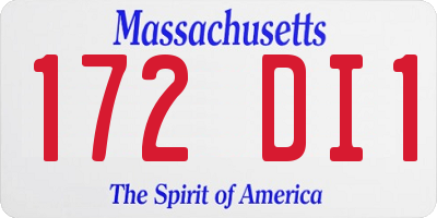MA license plate 172DI1