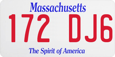 MA license plate 172DJ6