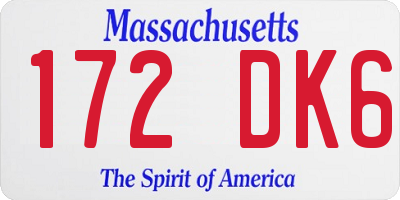 MA license plate 172DK6