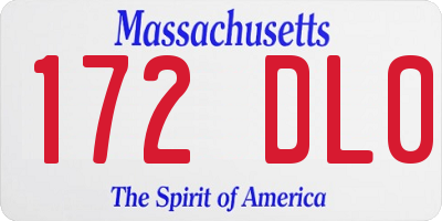 MA license plate 172DL0
