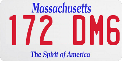 MA license plate 172DM6