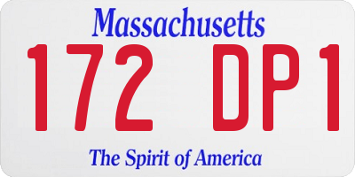MA license plate 172DP1