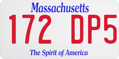MA license plate 172DP5