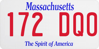 MA license plate 172DQ0