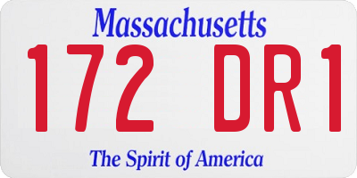 MA license plate 172DR1
