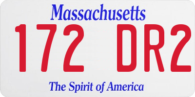 MA license plate 172DR2