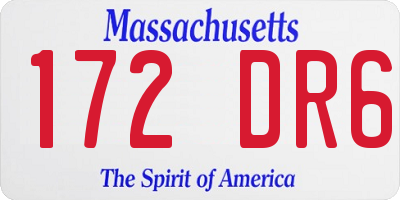 MA license plate 172DR6