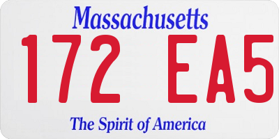 MA license plate 172EA5