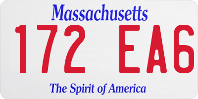 MA license plate 172EA6