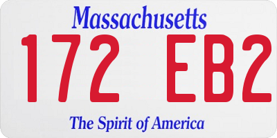 MA license plate 172EB2