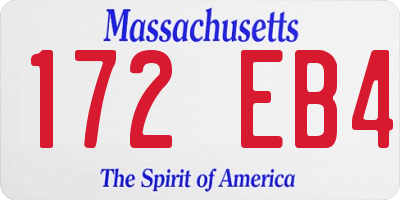 MA license plate 172EB4