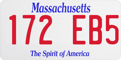 MA license plate 172EB5