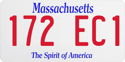 MA license plate 172EC1