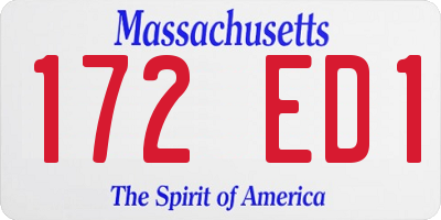 MA license plate 172ED1