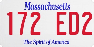 MA license plate 172ED2