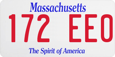 MA license plate 172EE0